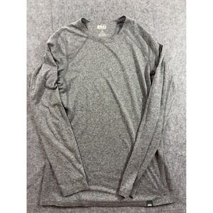 REI Co-op Womens Small Gray Heathered Long Sleeve Base Layer Hiking Top Shirt